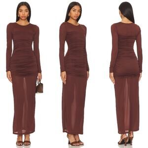 L'Academie Brown Maxi Dress